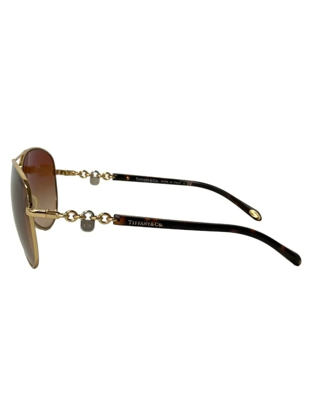 Tiffany & Co Sunglasses Dark Brown Gold Silver Eyewear